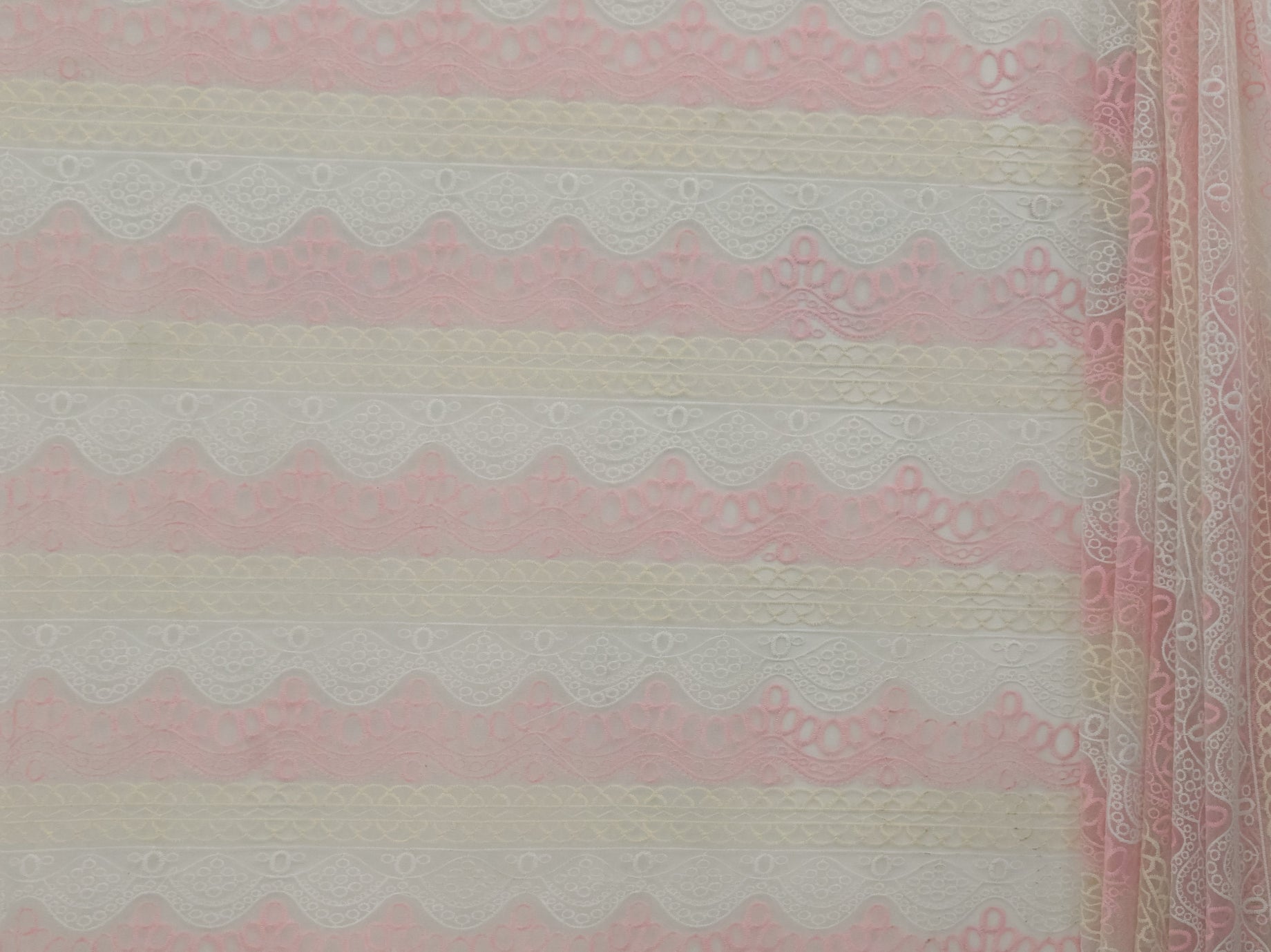 135cm Vintage Antique Embroidered Lace l BF722-1
