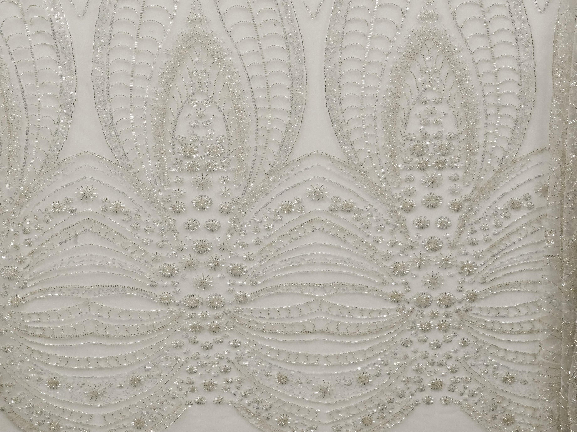 130cm Elegant Beaded Sequins Tulle BF742-2