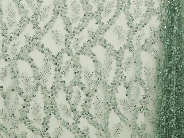 130cm Selene Beaded Sequins Tulle BF746-6