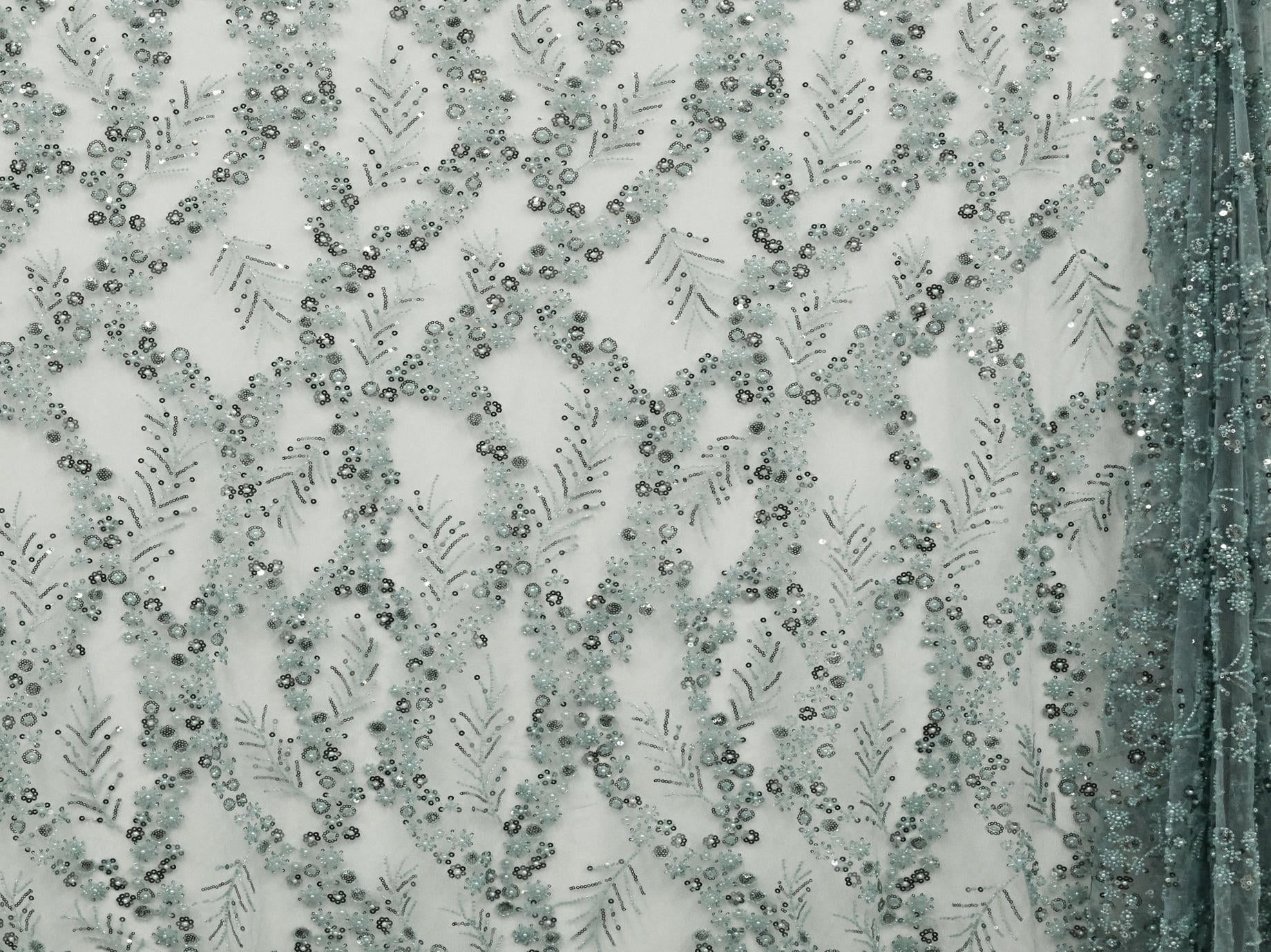 130cm Selene Beaded Sequins Tulle BF746-7