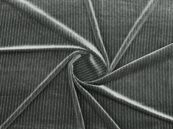 150cm K/Glitter Stripe Stretch Velvet DR2460-3