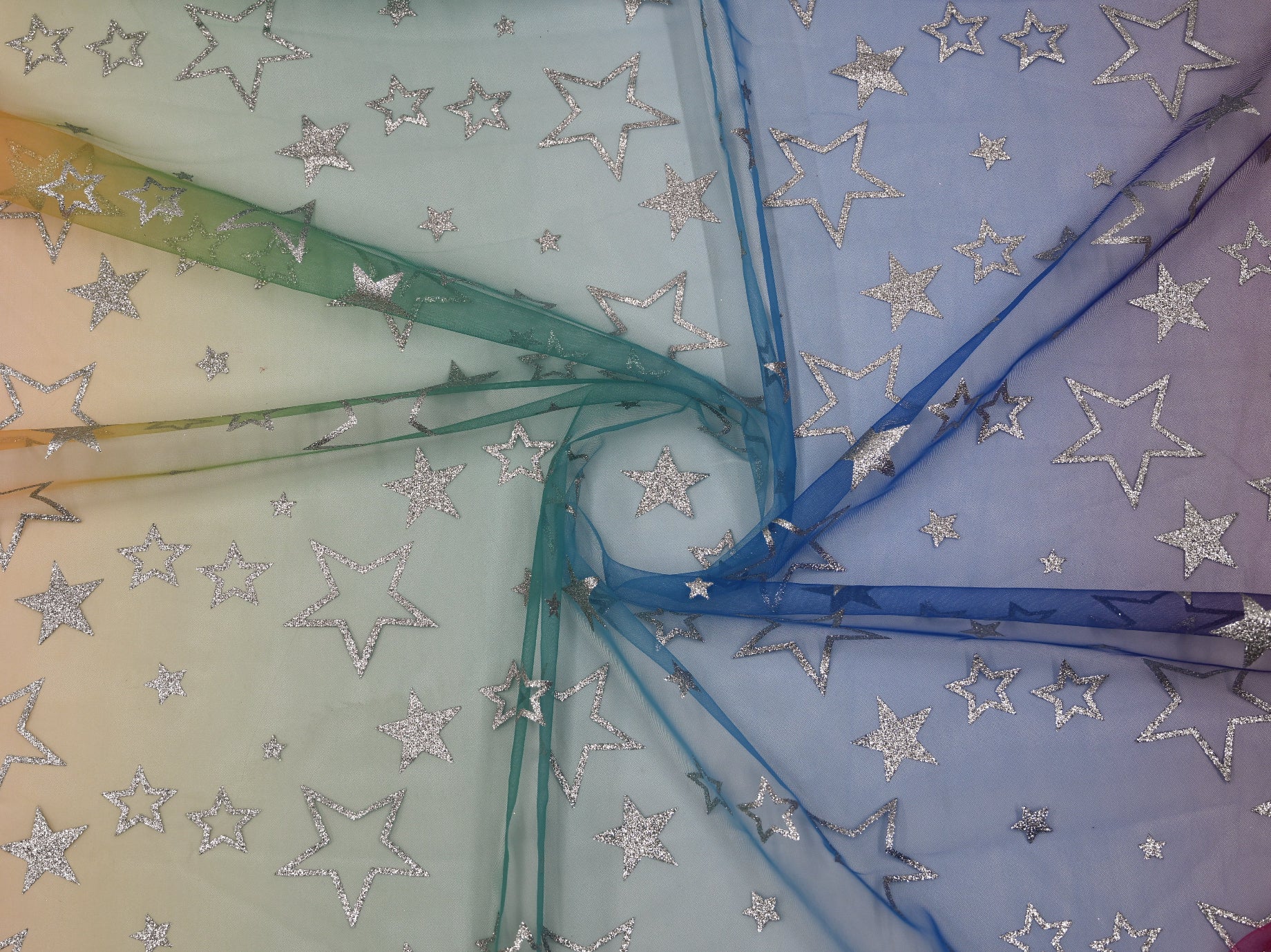 150cm Metallic Print Ombre Tulle DR2702-1