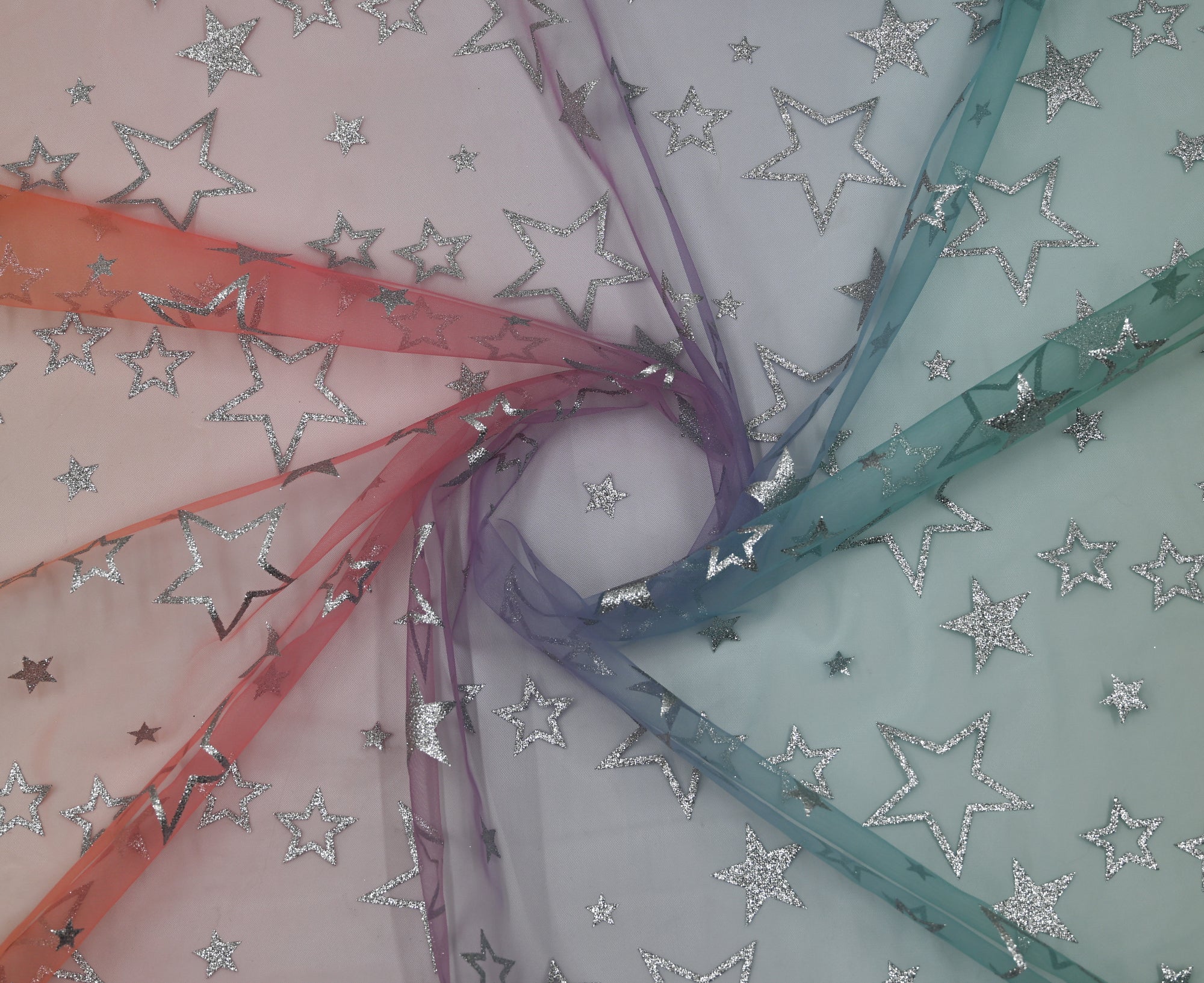 150cm Metallic Print Ombre Tulle DR2702-2