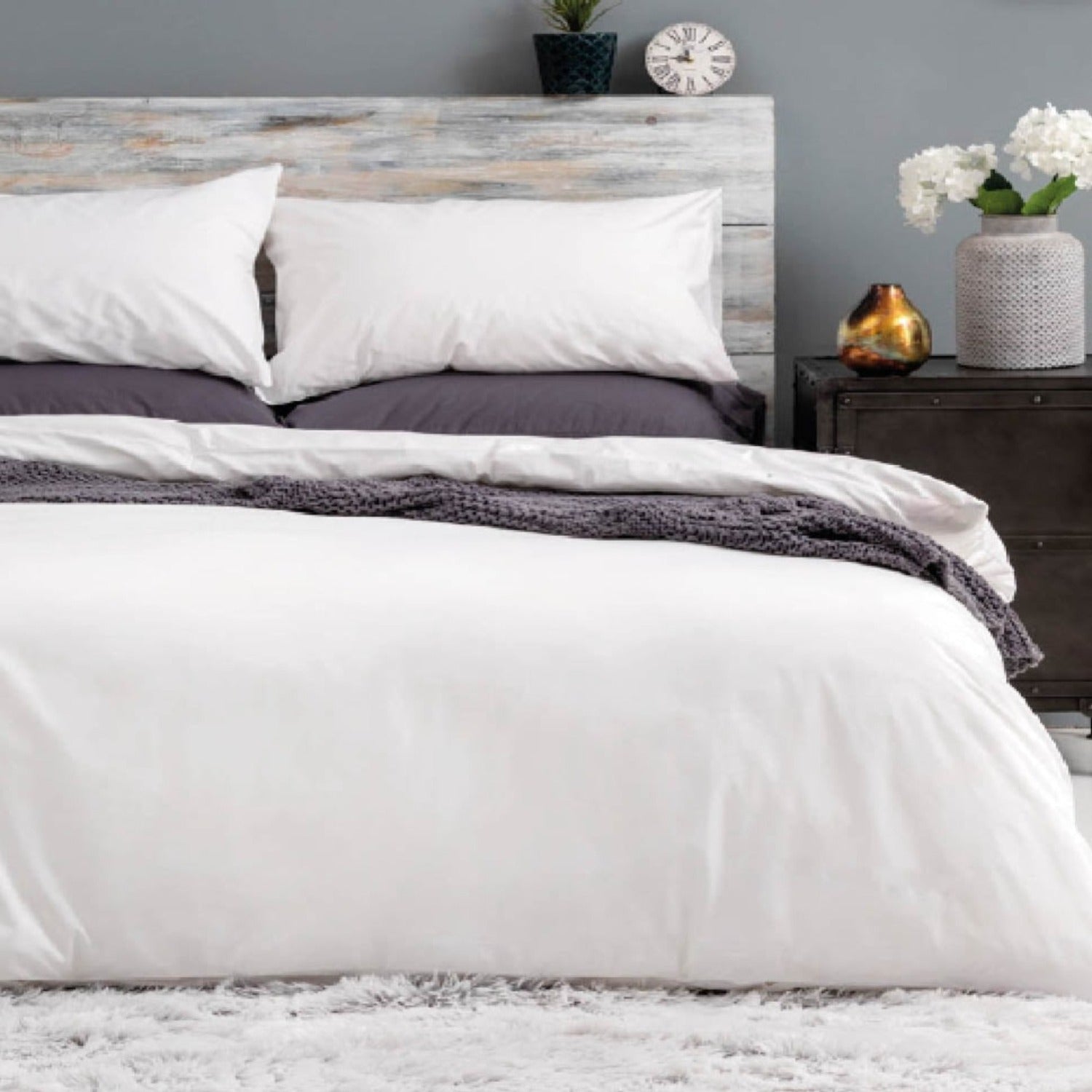 180TC Percale Duvet Cover White
