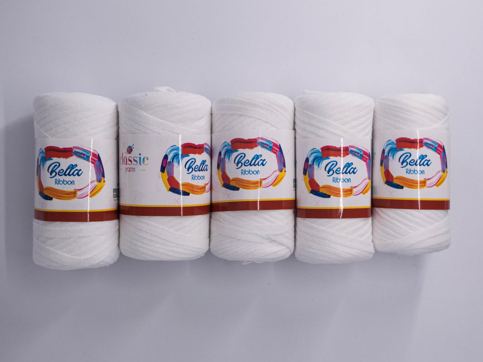 200g 5PC Bella Ribbon White