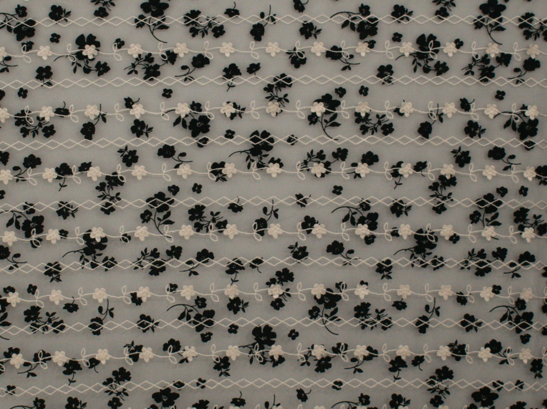 150cm Embroidered Flocking Tulle BF477-1