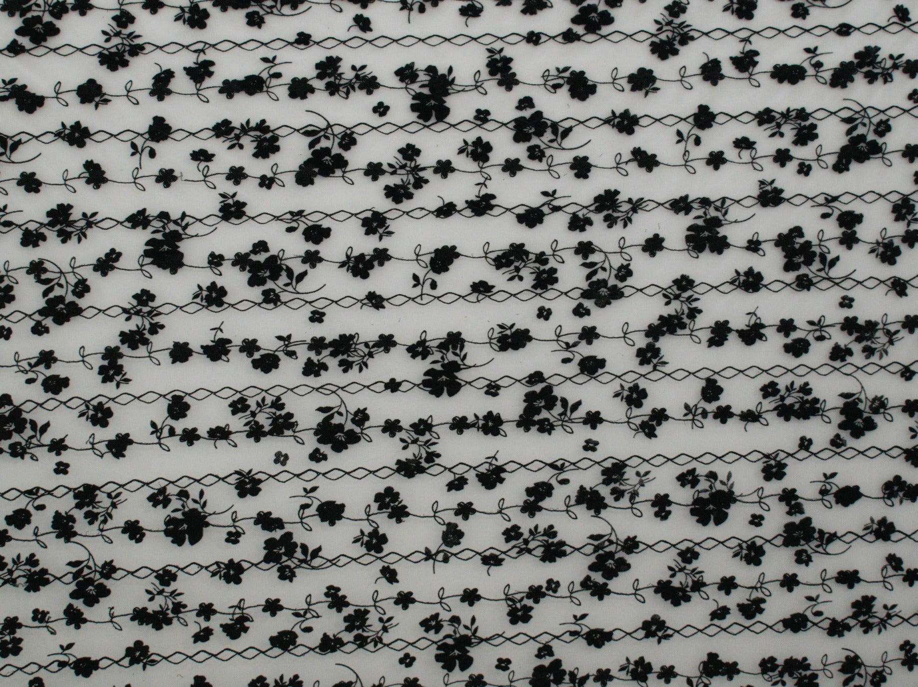 150cm Embroidered Flocking Tulle BF477-2