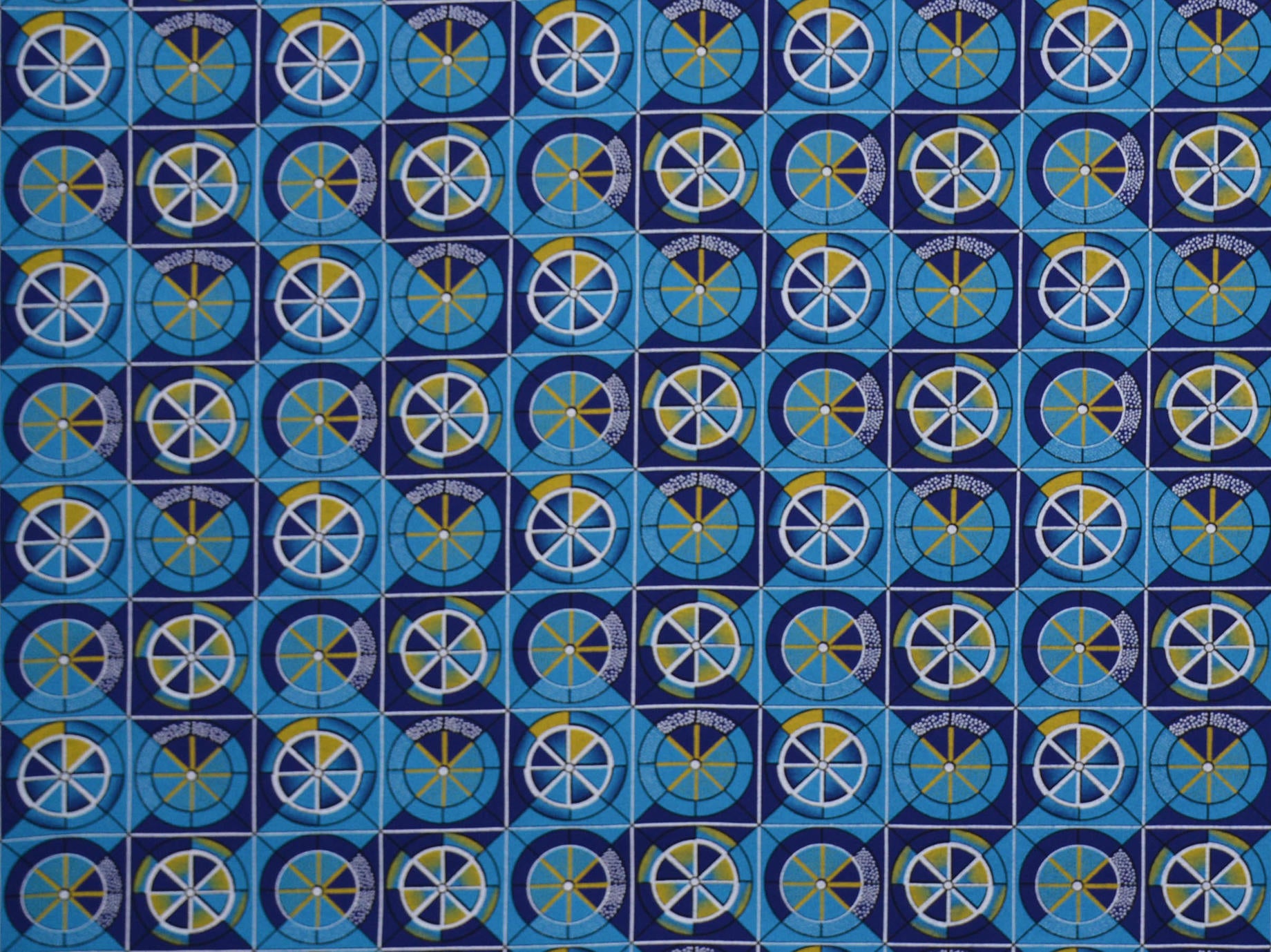 140cm  Blue Diamond Printed Shwe Shwe  DR1184-69