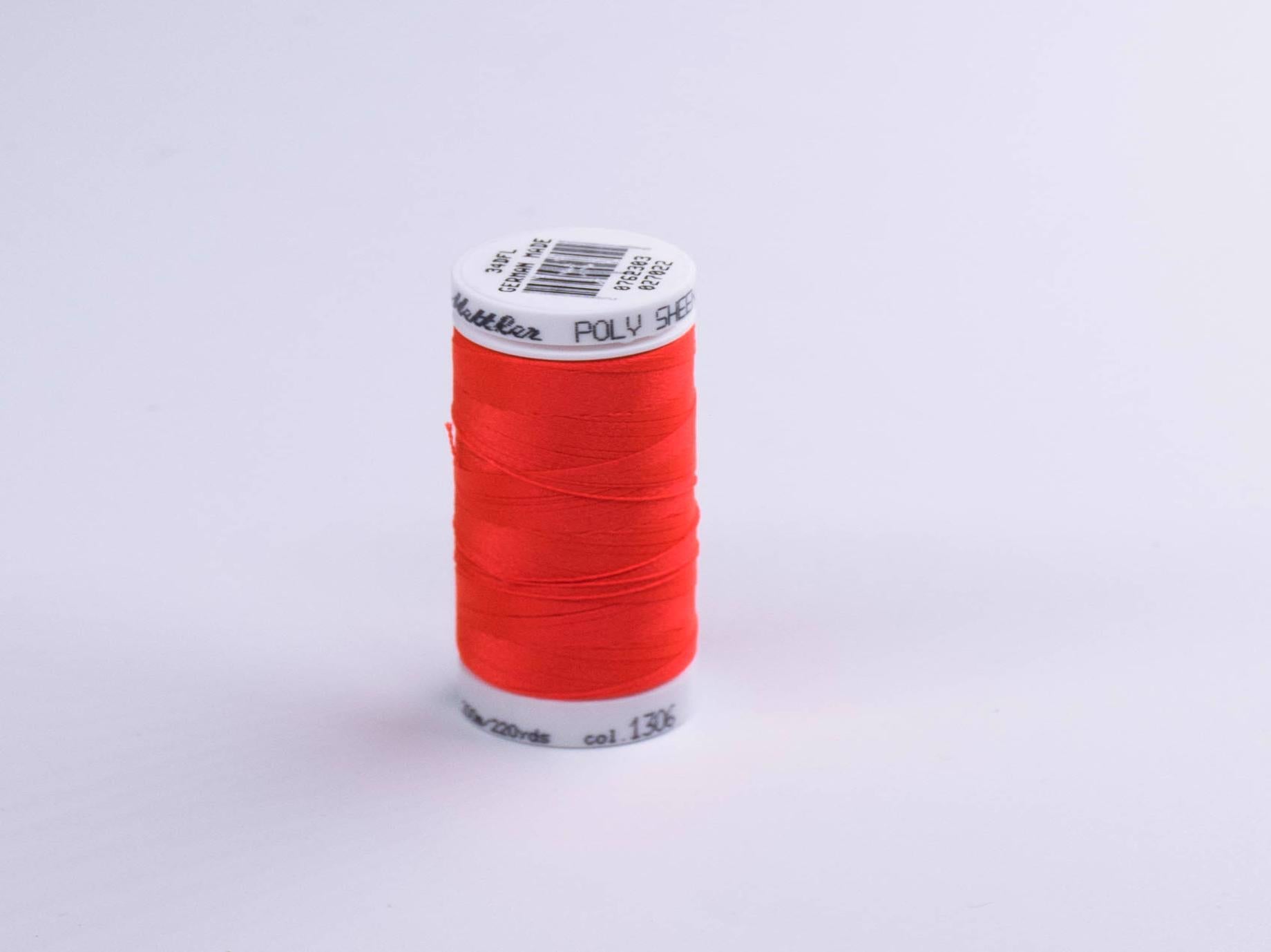 200M Mettler Poly  Sheen Thread Red Mt 1306