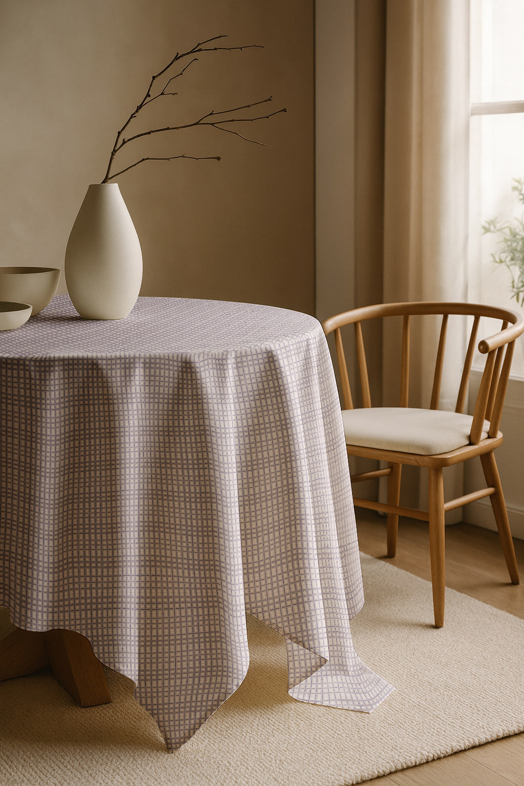 Printed Emb Flannel Back Tabling SH353