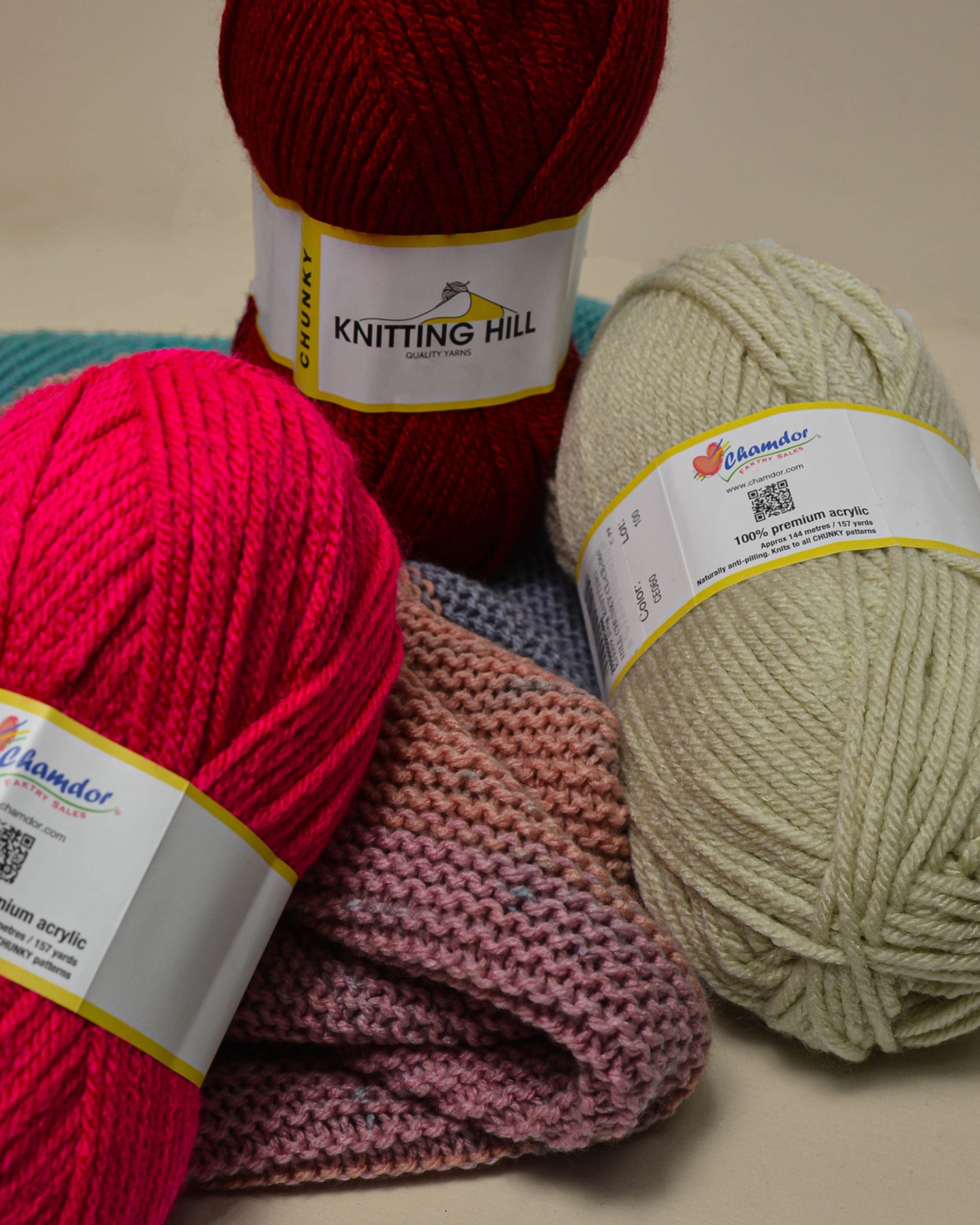 5pc 100G Knitting Hill Chunky Anti - Pilling Packet