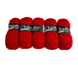 100G 5Pc Charity Dk Wool Cherry Red
