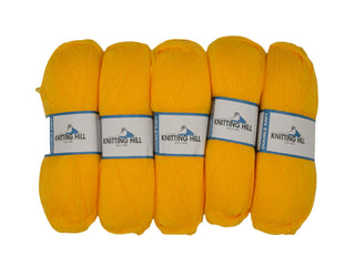 5pc 100G Knitting Hill Double Knit Yellow