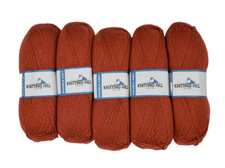 5pc 100G Knitting Hill Double Knit Cognac