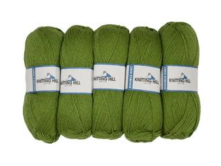 5pc 100G Knitting Hill Double Knit Olive