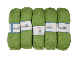 5pc 100G Knitting Hill Double Knit Moss Green