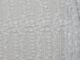 130cm Flora Laser Cut Embroidered Tulle BF495-1