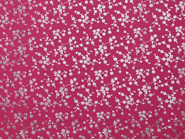 150cm Foil Flower Print Duchess Satin DR2567-14