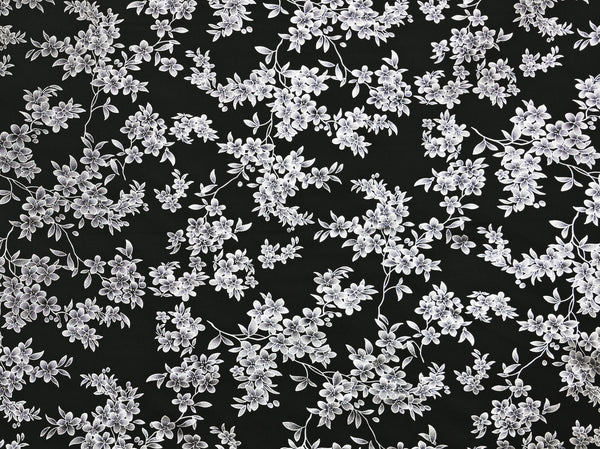 150cm Foil Flower Print Duchess Satin DR2567-2