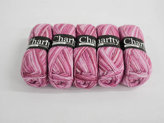 100G 5Pc Charity Print Pullskein  Frosted Pink