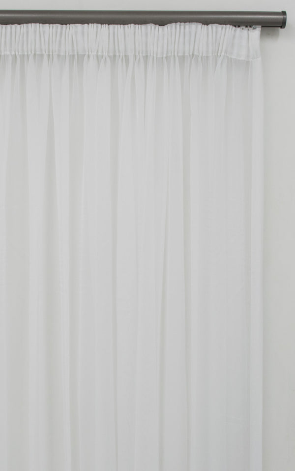 500X250cm Plain Cornelly Voile Curtain White