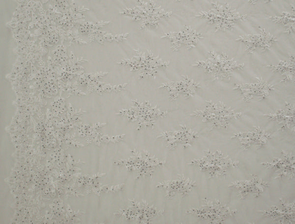 130cm Rosie Embroidered Diamond Tulle BF493-2