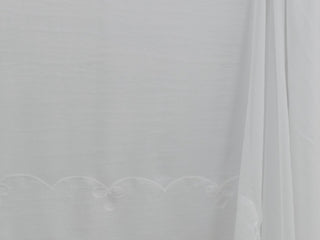 250cm Crushed Scalloped Voile White CU966-1