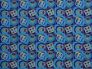 140cm  Blue Diamond Printed Shwe Shwe  DR1184-69