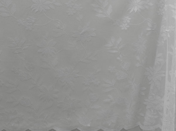 Jacquard Lace Curtain White LC128