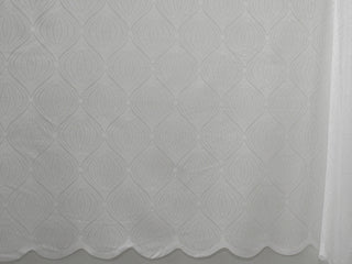 Jacquard Lace Curtain White LC129