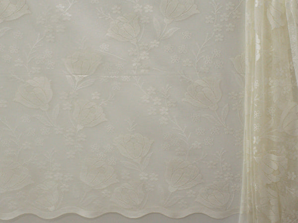Jacquard Lace Curtain Cream LC133