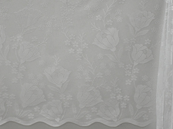 Jacquard Lace Curtain White LC133