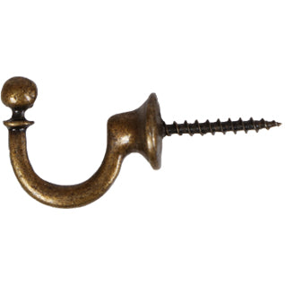 2'S Metal Tieback Hooks Antique Brass
